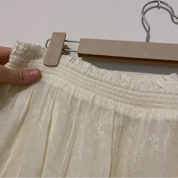 NWT Free People Cream Floral Sheer Overlay Skirt large - Picture 4 of 8